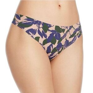 New Calvin Klein Invisibles Thong Panty D3507 S Navy Tan Floral NWT